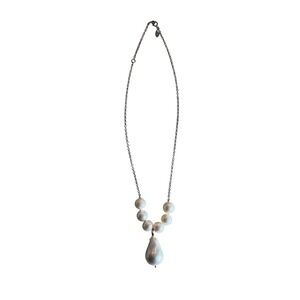 Baroque Pearl Sterling Silver Necklace Drop Pendant‎ Statement Glamour Pearls